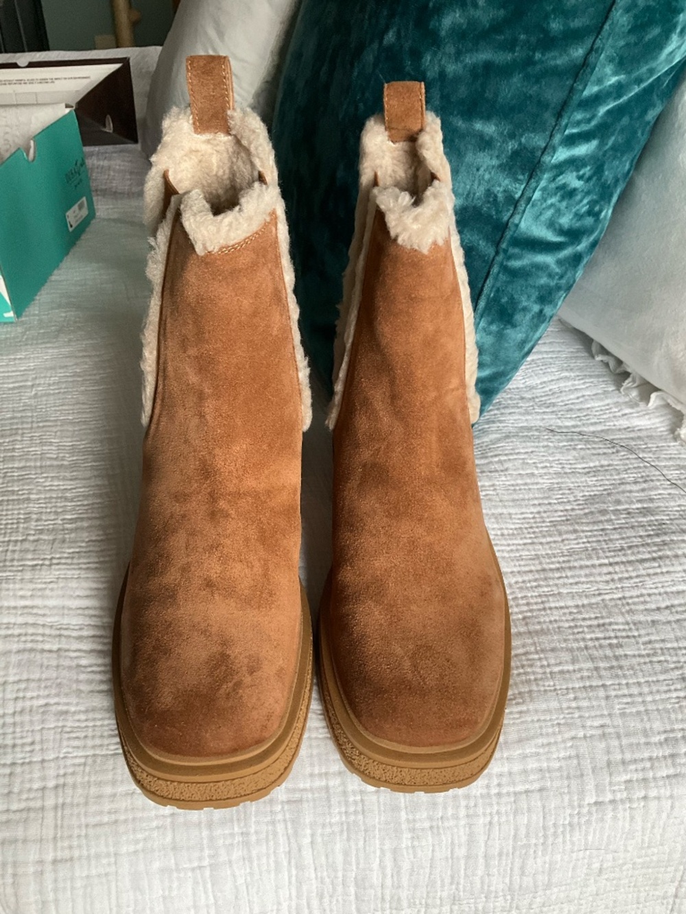 Diba True Suede Leather Sherpa Chelsea Boots - Picture 4 of 11